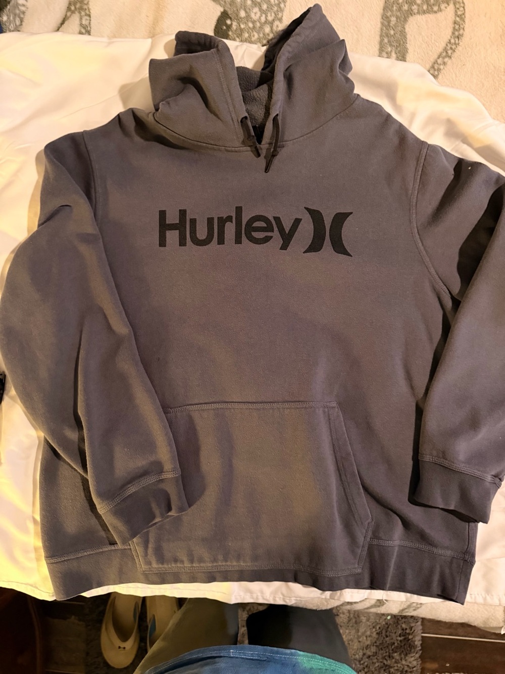 Hurley Men's Crewneck Hoodie in Charcoal Gray with Black Logo